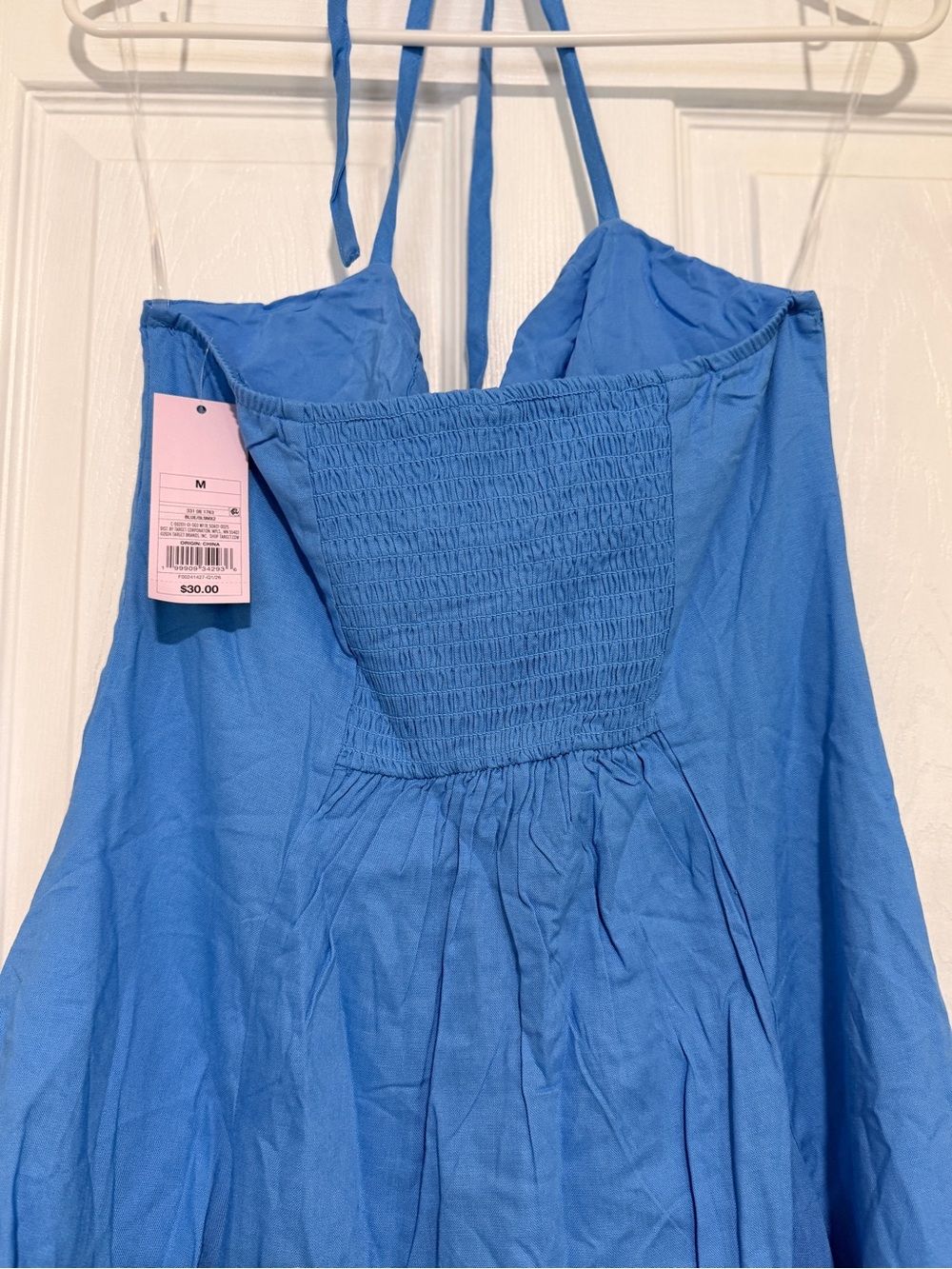 Target Blue Halter Button-Front Mini Dress - Picture 2 of 4